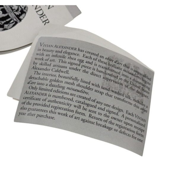 Vivian Alexander Black Gold Striped Enamel Crystal Bead Rhea Duchess II Egg Bag - Picture 16 of 16